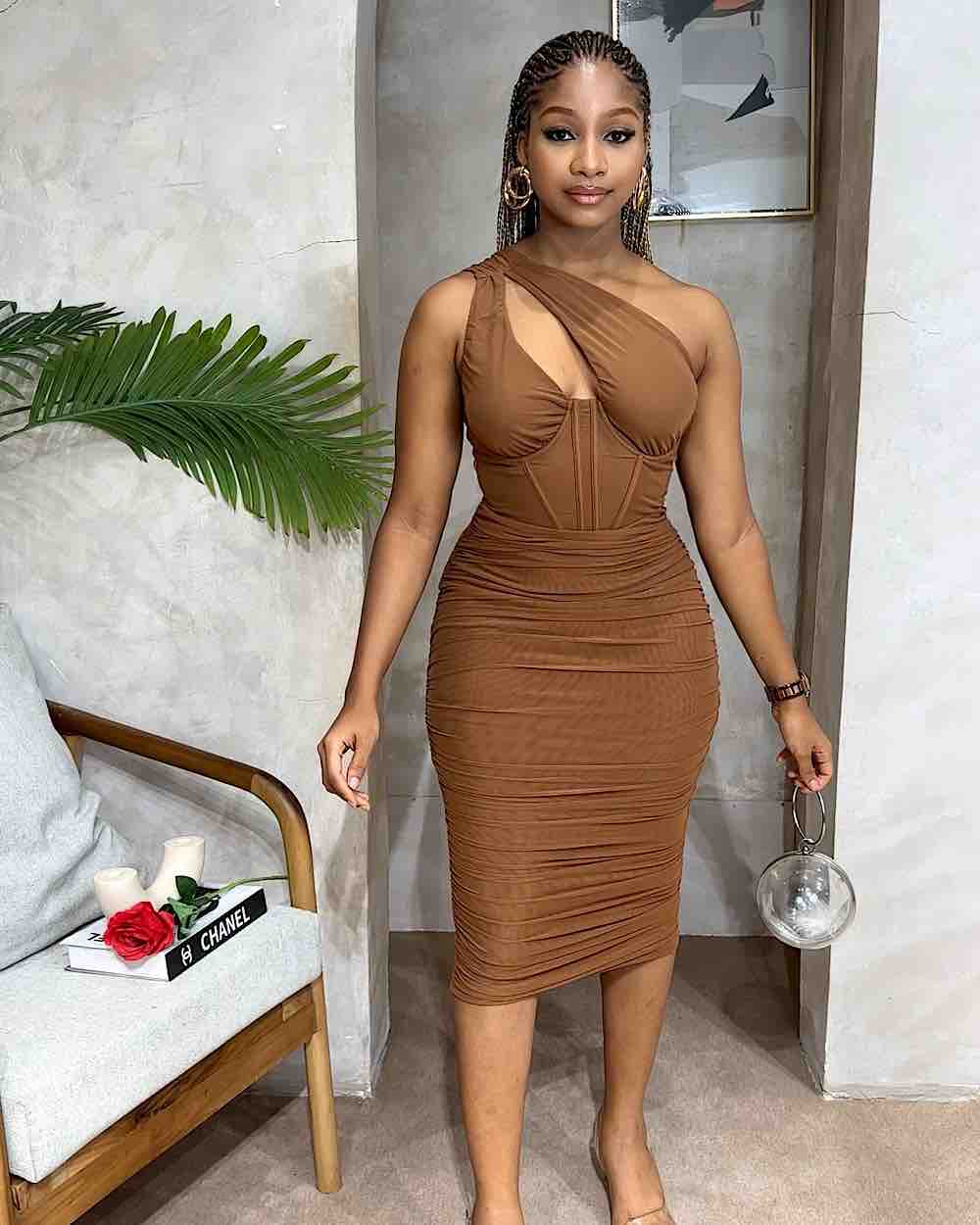 Zina Red Mesh Dress | STYLEINLAGOS