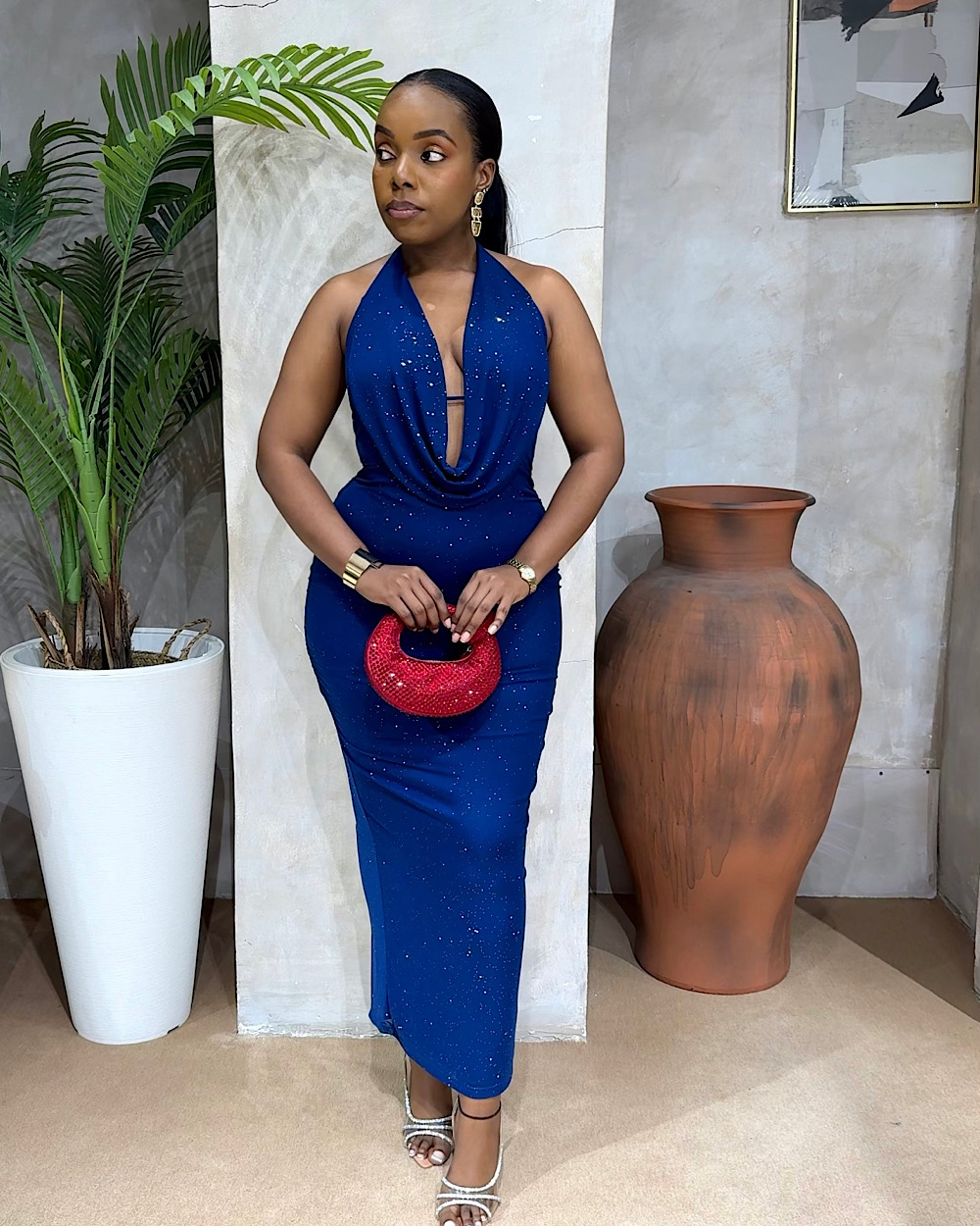 Isabella Blue Sparkle Dress - Thumbnail