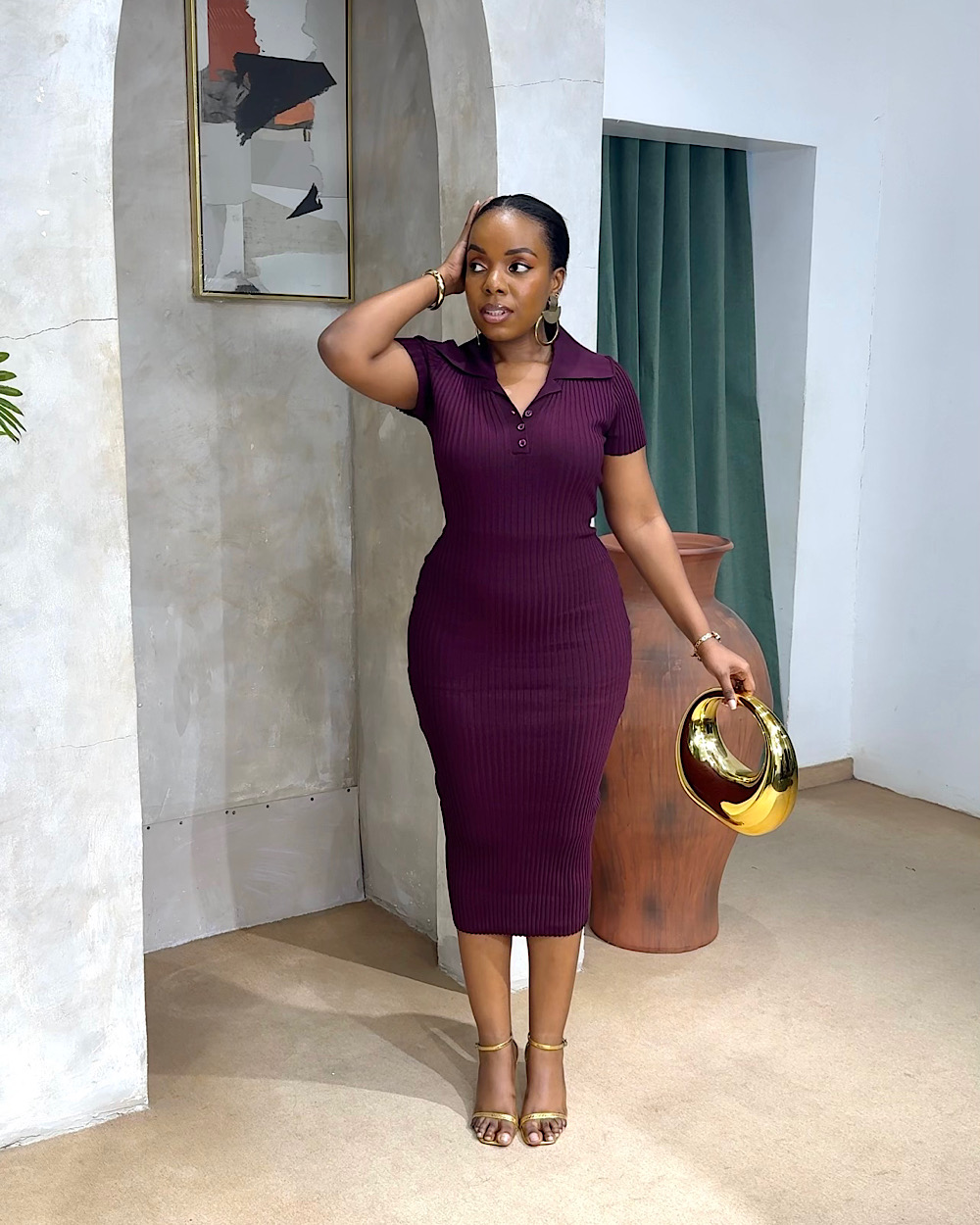 Talia Ribbed Dress - Thumbnail