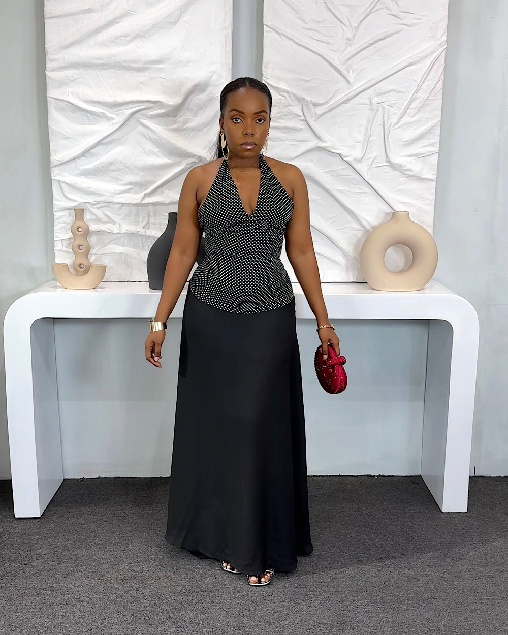 Marissa Black/White Dress - Thumbnail