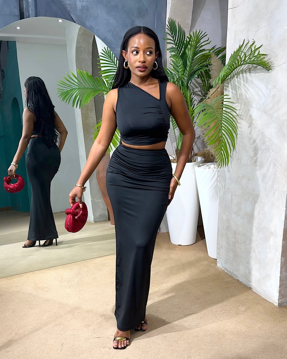 Wura Black Skirt Set - Thumbnail