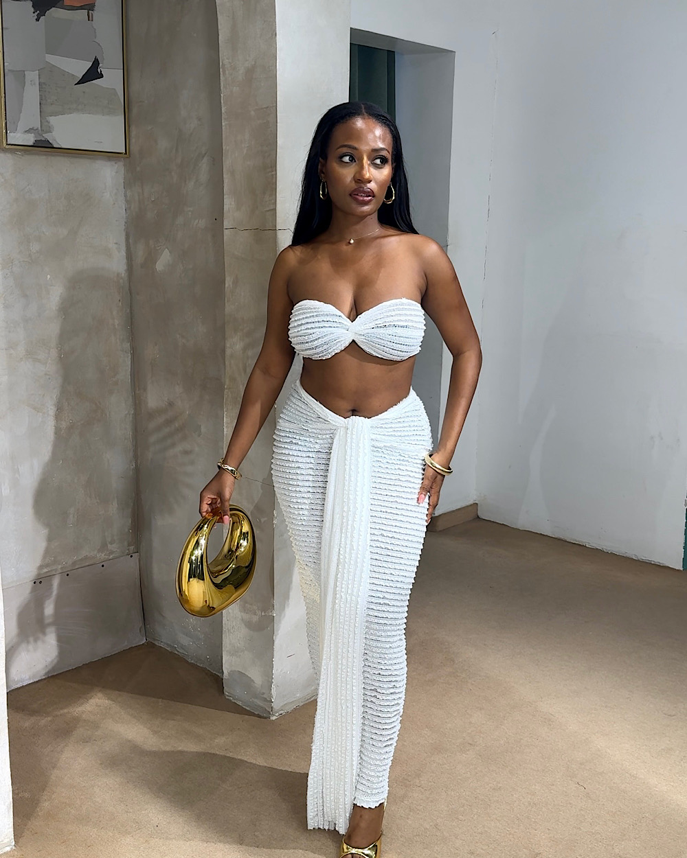 Amanda White Skirt Set - Thumbnail