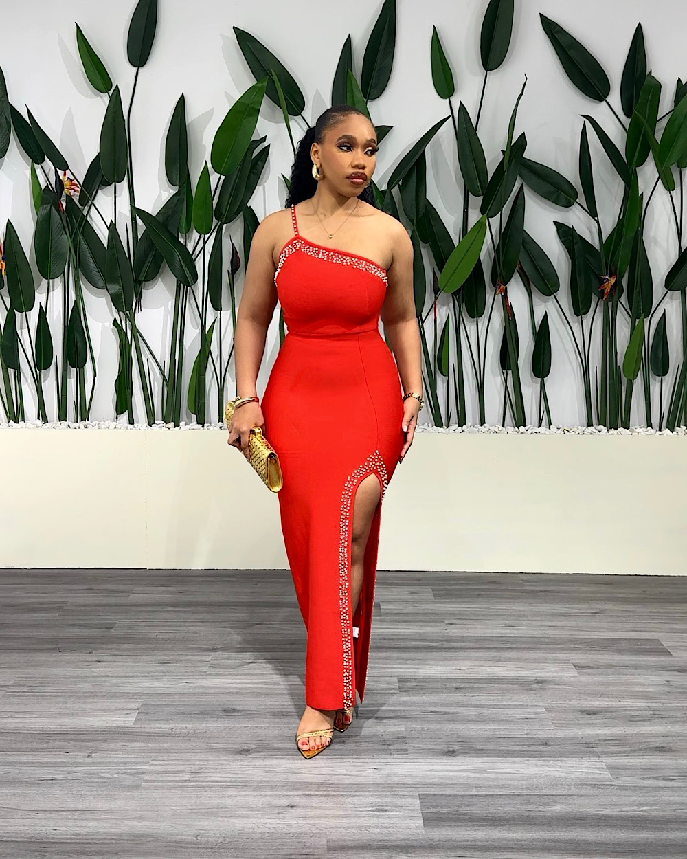 Tinuke Red Bandage Dress - Thumbnail
