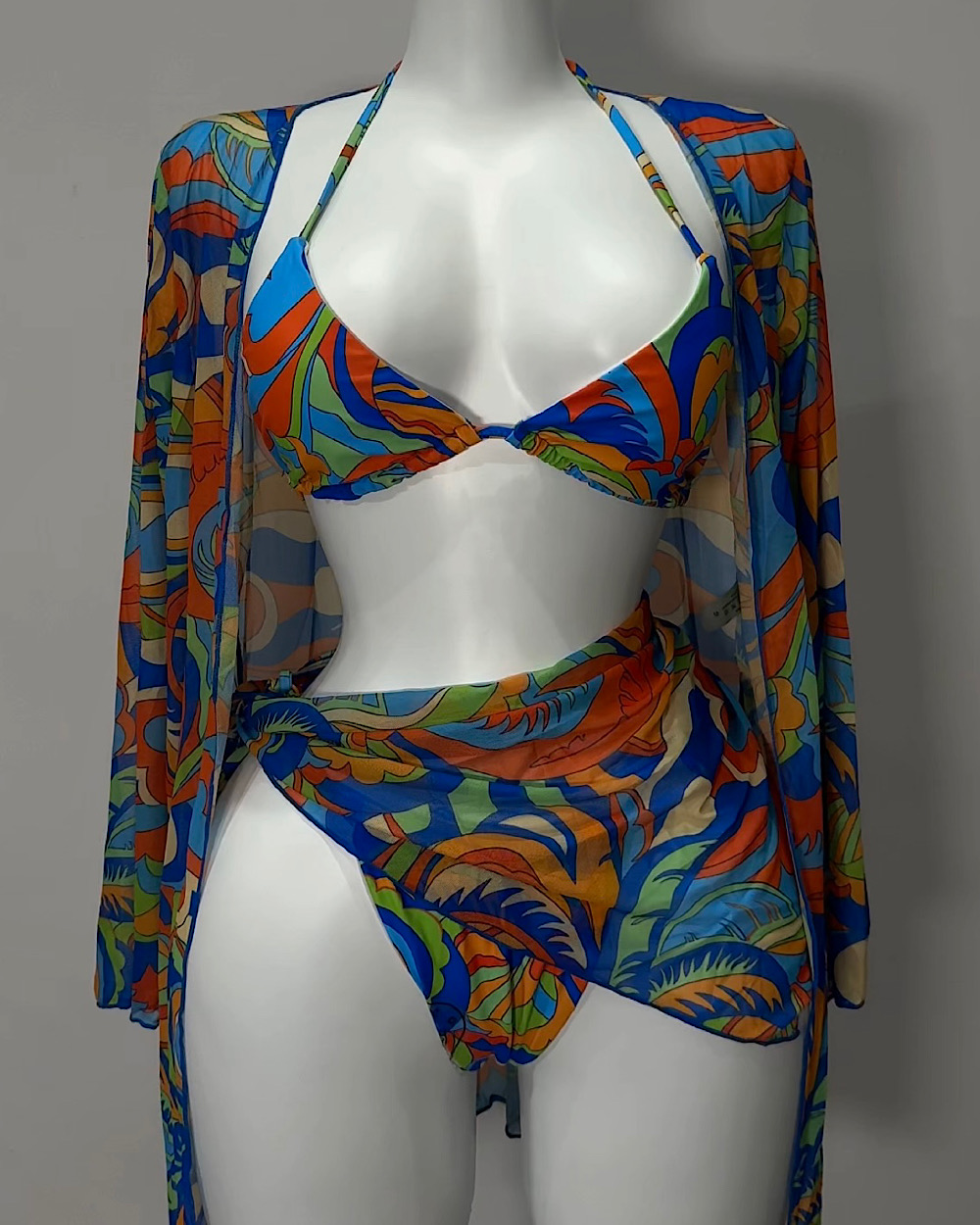 Megan Blue 4pc Bikini Set - Thumbnail