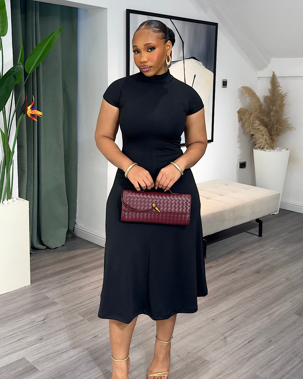 Teressa Black Midi Dress