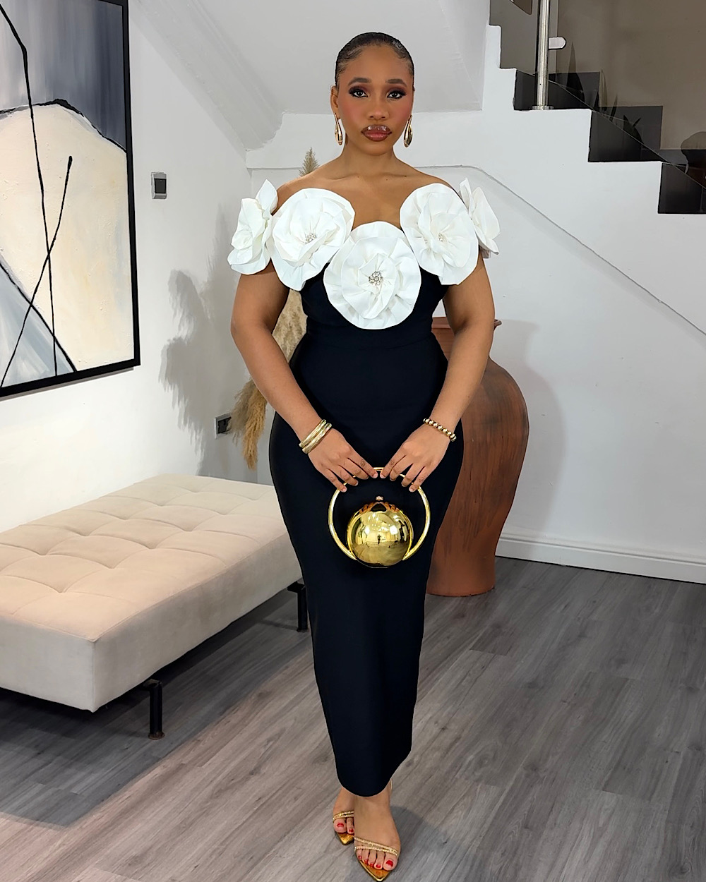 Abike Black Bndage Dress - Thumbnail