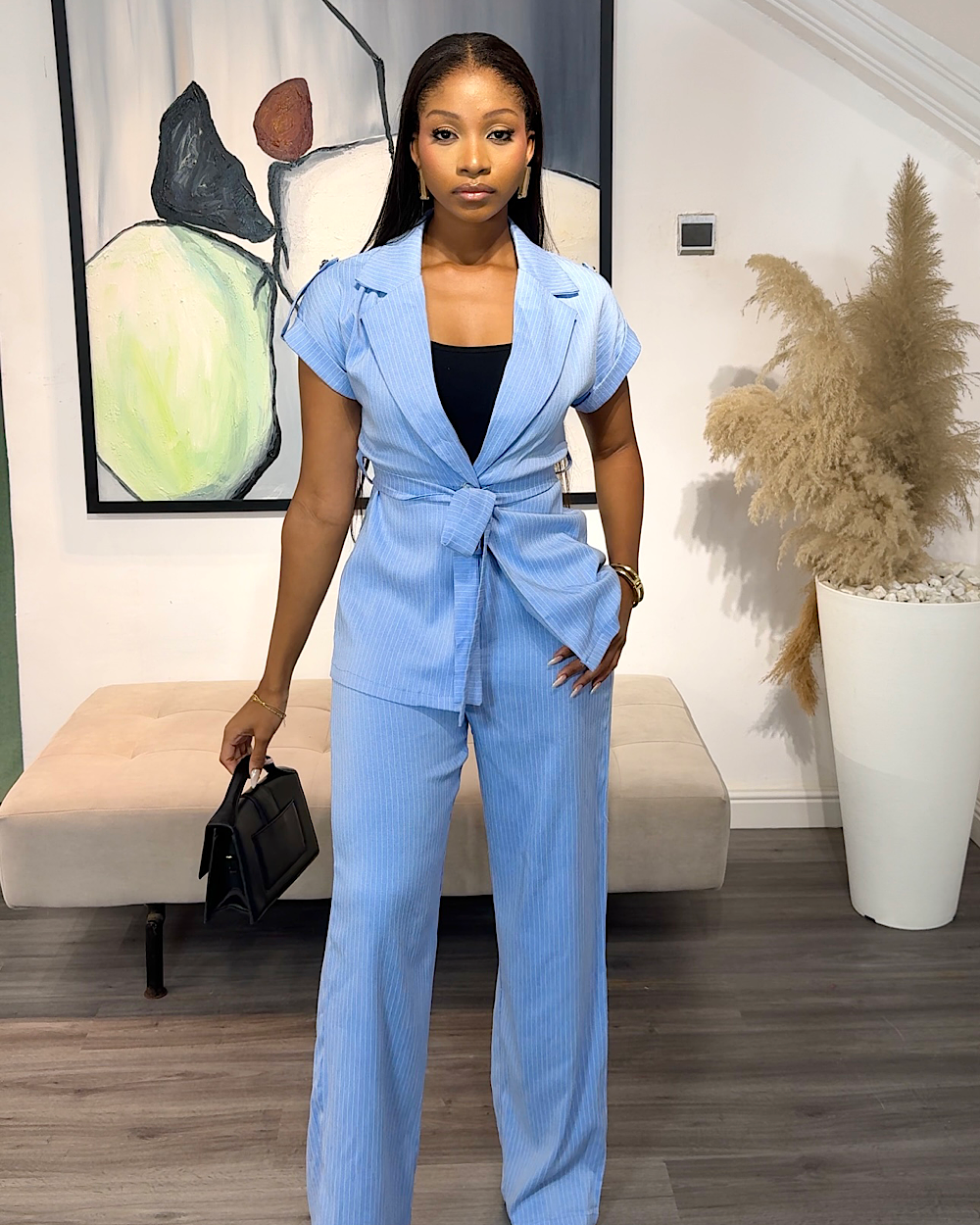 Moji Blue Trouser Set - Thumbnail