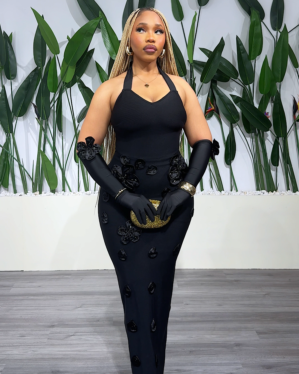 Donna Black Bandage Dress - Thumbnail