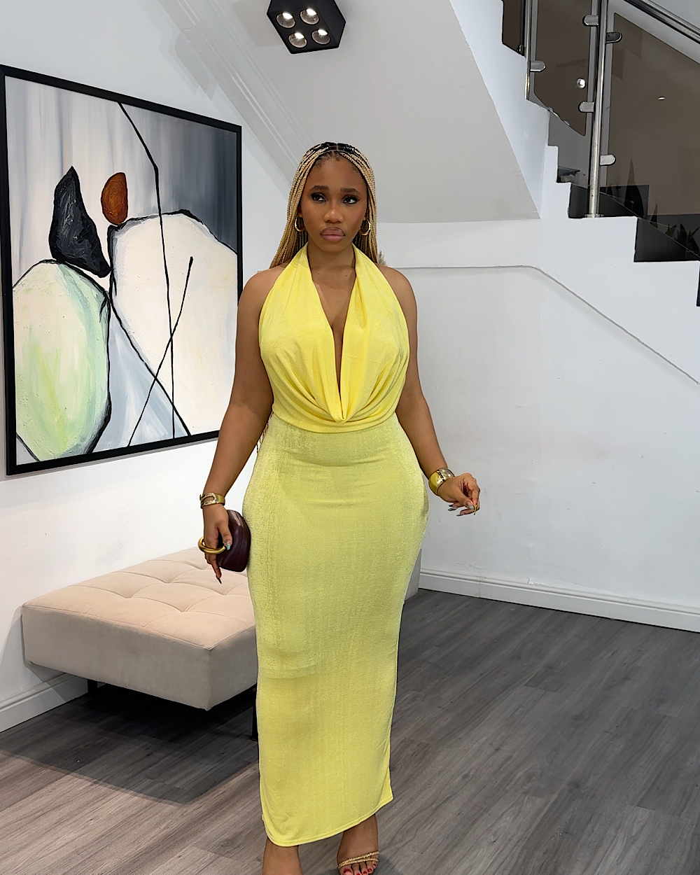 Morayo Yellow Dress - Thumbnail