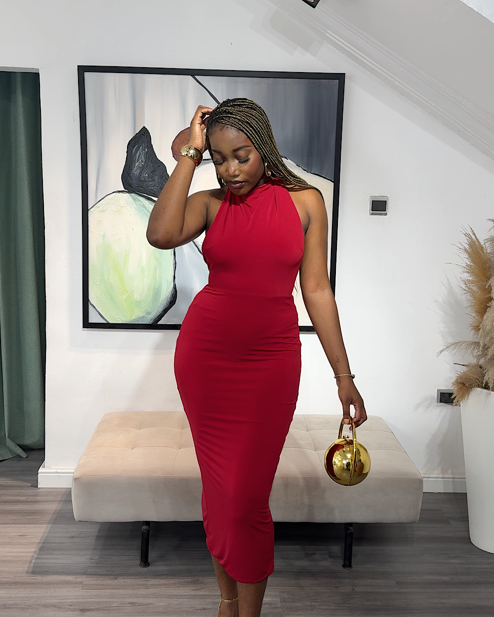 Marie Wine Dress - Thumbnail