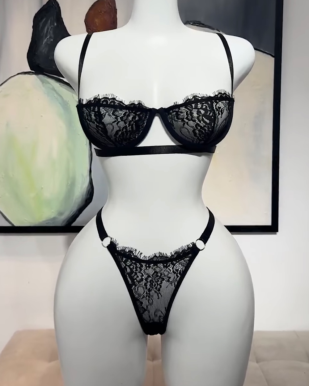 Sasha Black Lingerie Set - Thumbnail