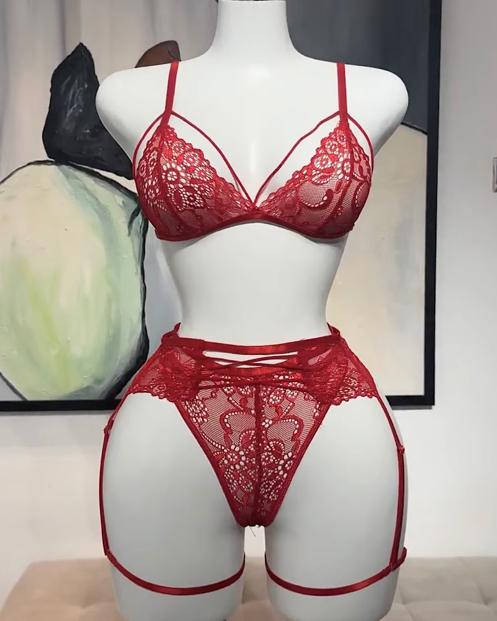 Valerie Red Lingerie Set - Thumbnail