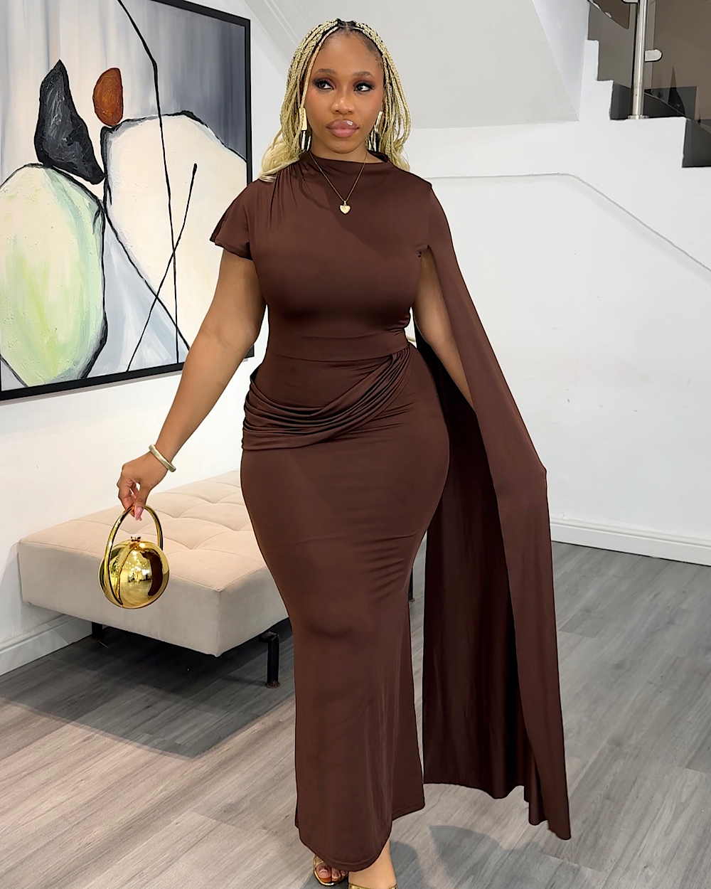 Irene Brown Dress - Thumbnail