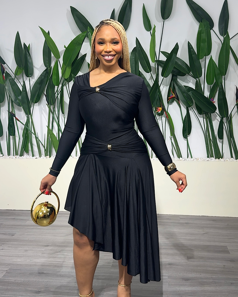 Maddie Black Longsleeve Dress - Thumbnail