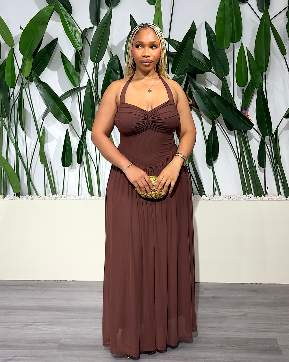 Stella Brown Dress - Thumbnail