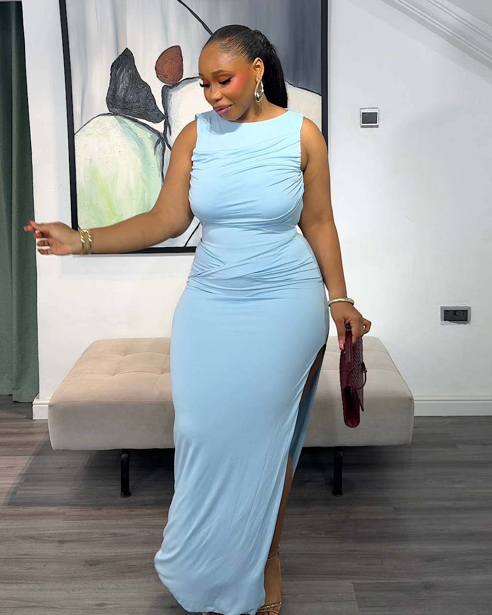Amira Blue Dress - Thumbnail