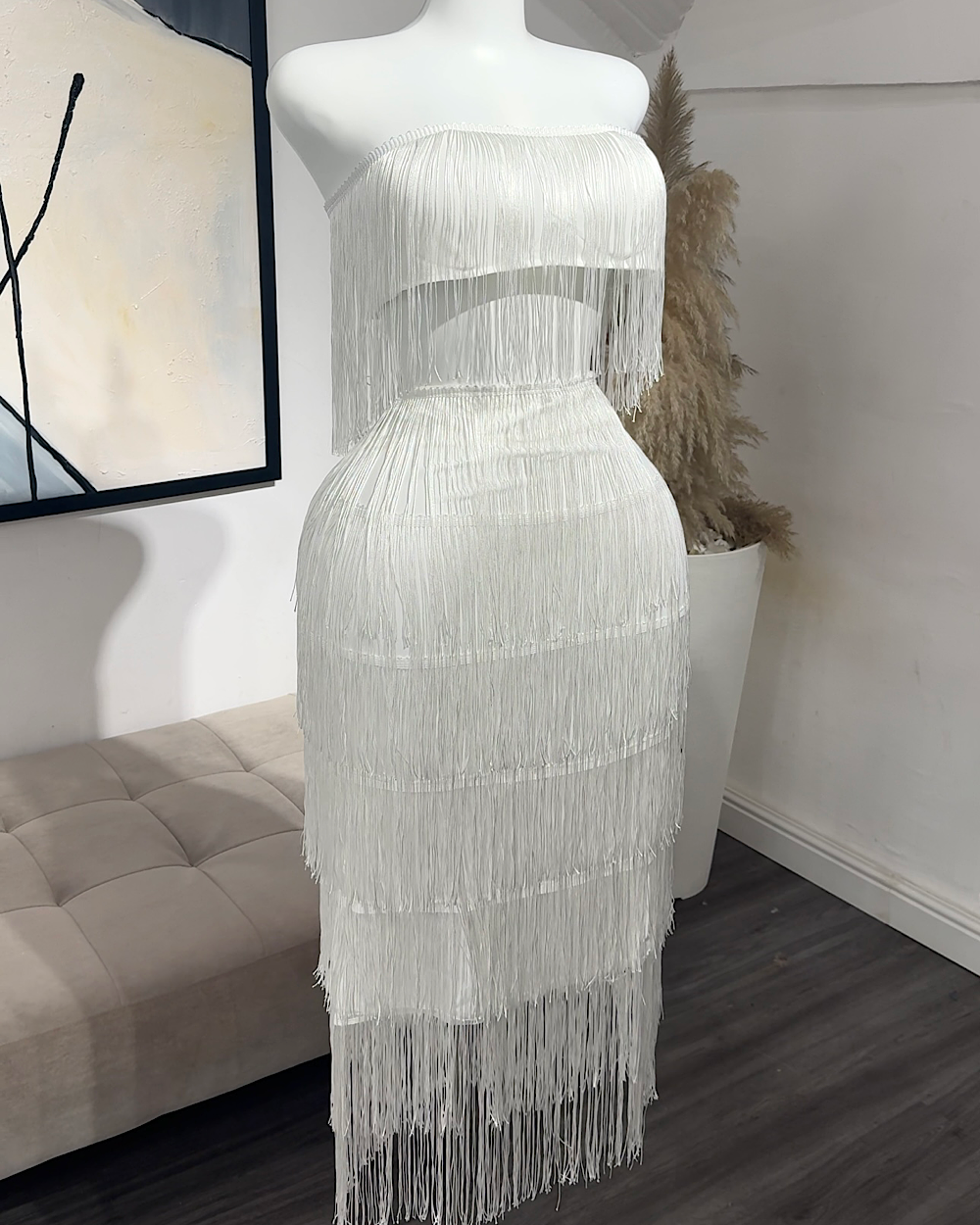 Natalie White Skirt Set - Thumbnail