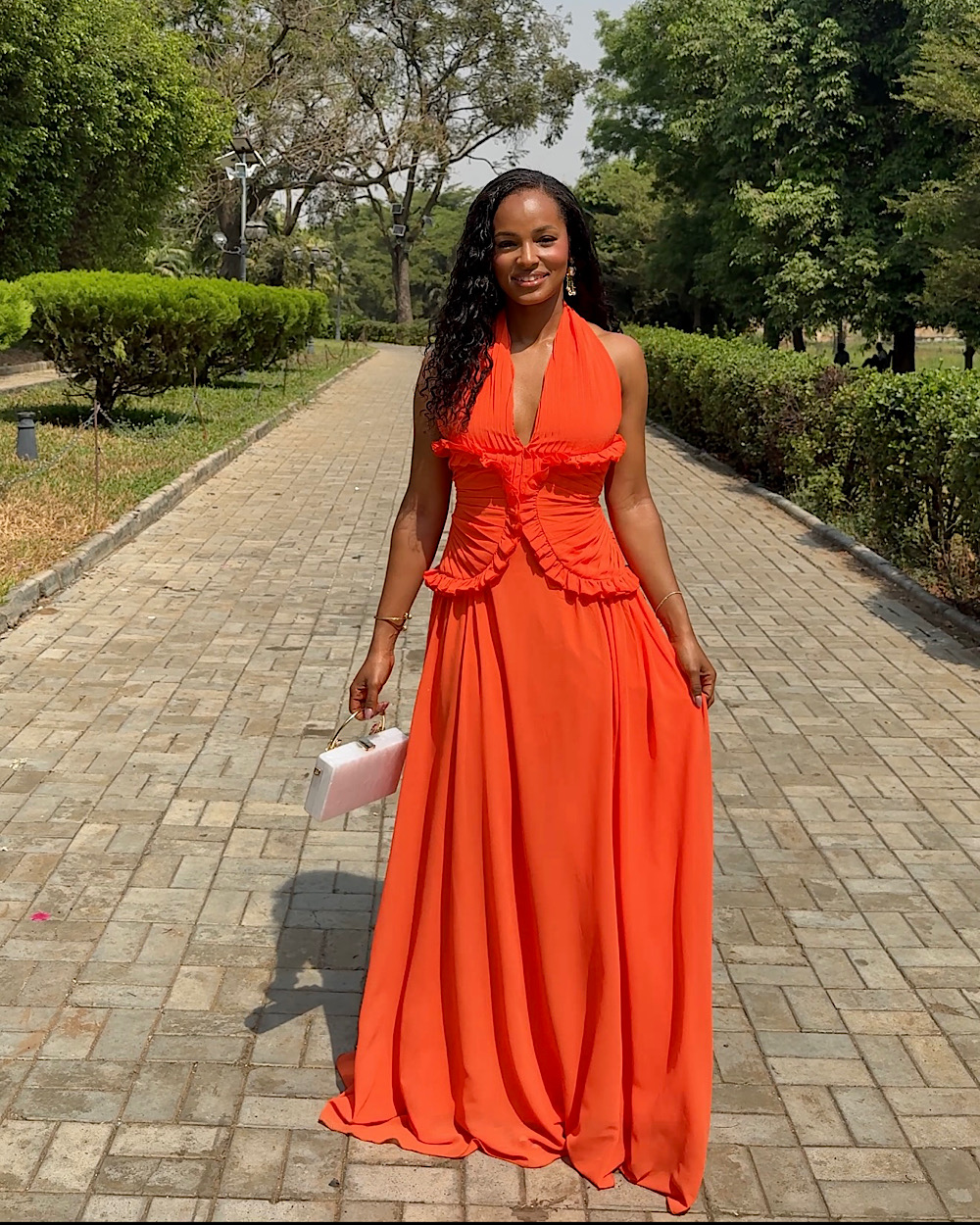 Alia Orange Dress - Thumbnail