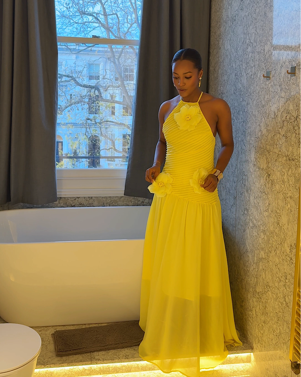 Adanma Yellow Dress - Thumbnail