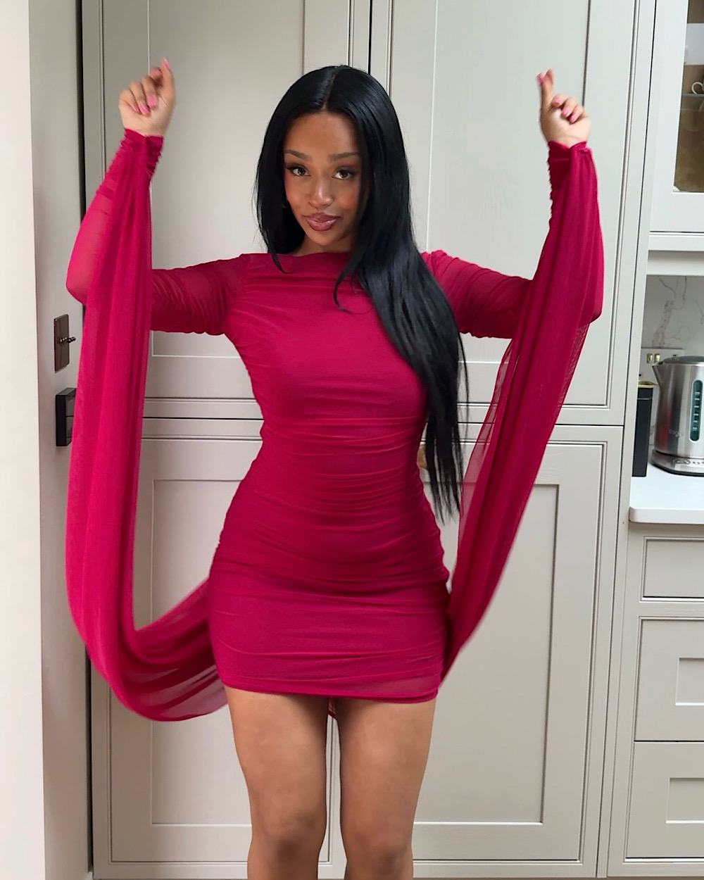 Stacia Red Dress - Thumbnail