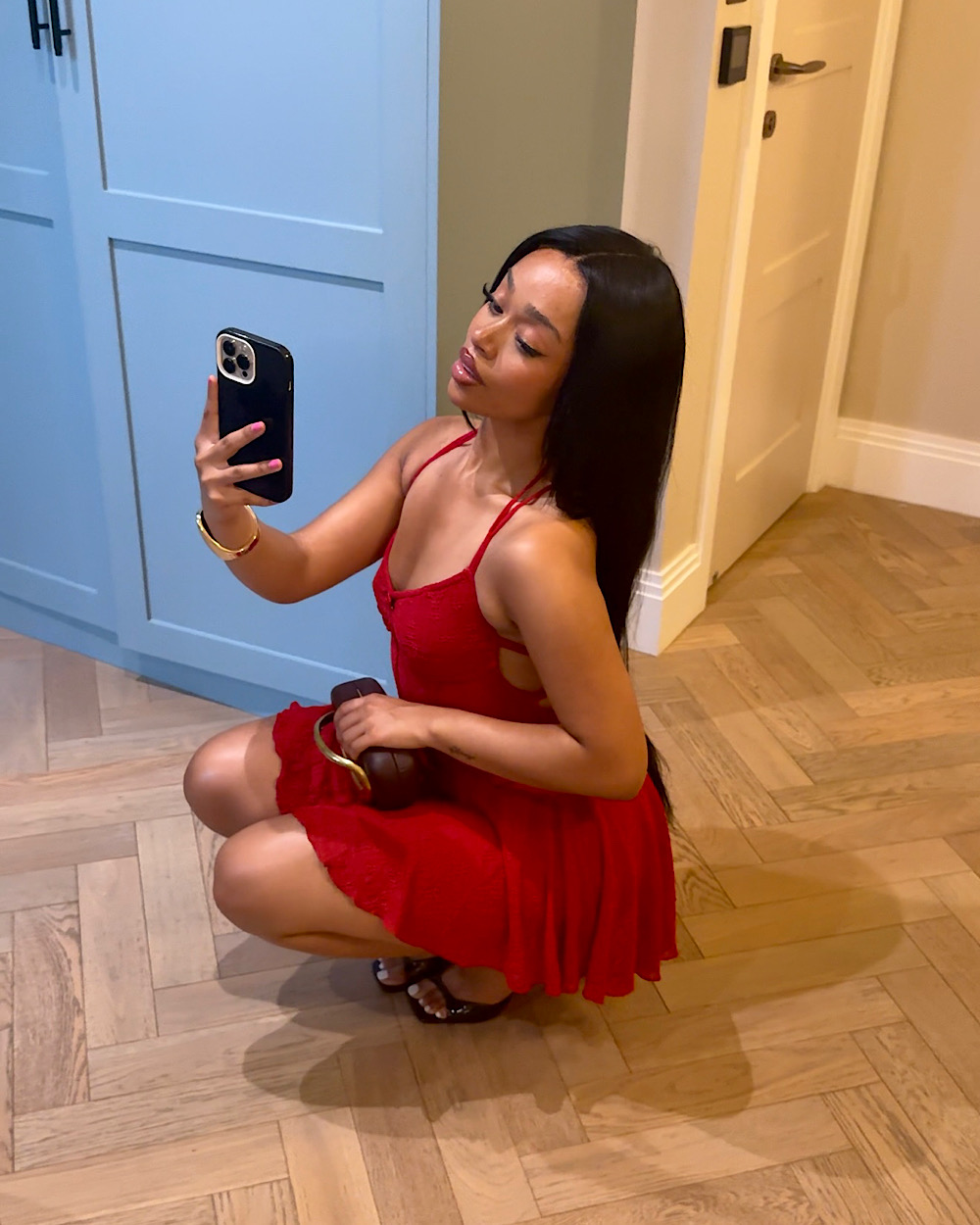 Isobel Red Lace Dress - Thumbnail
