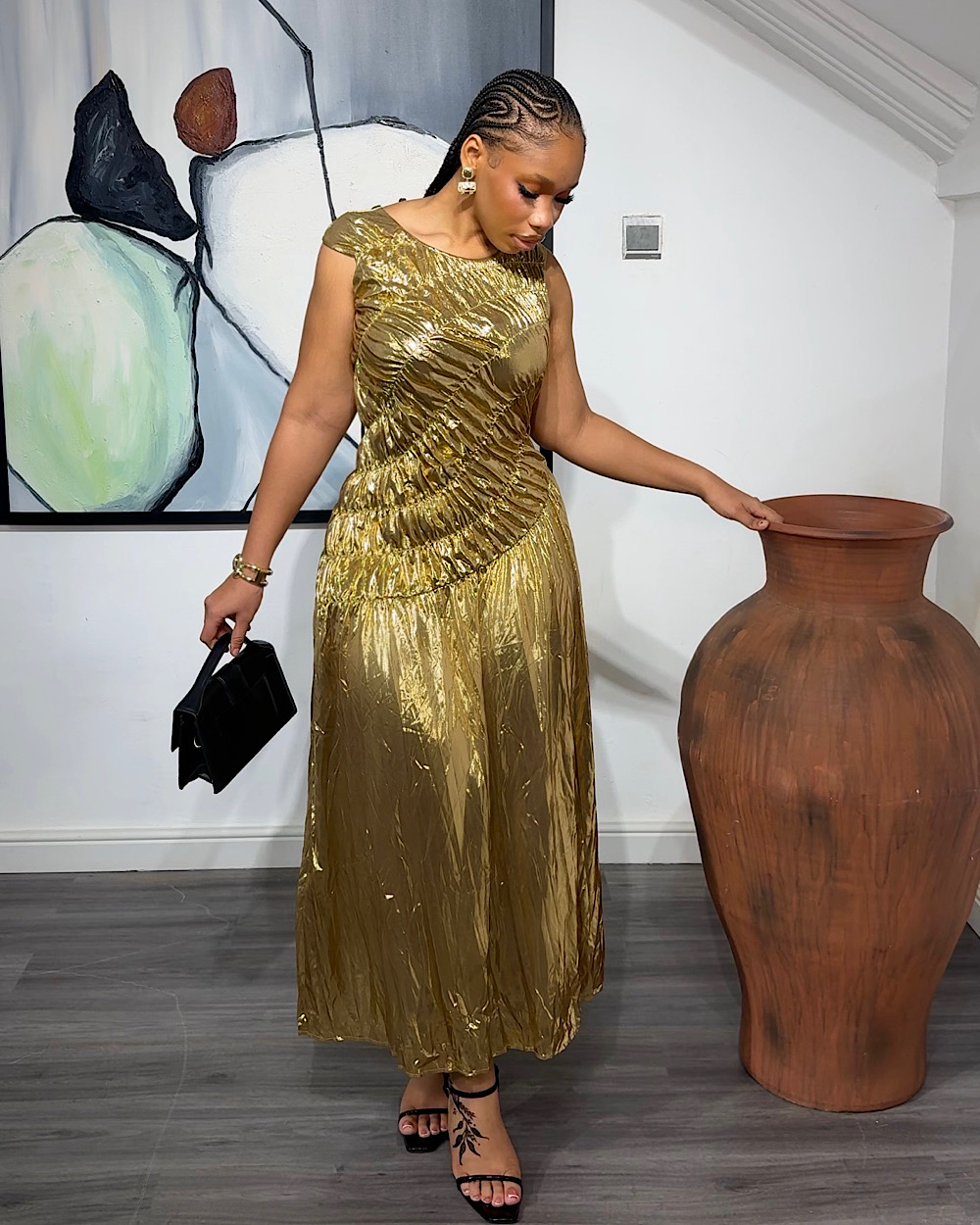 Eloise Gold Dress - Thumbnail