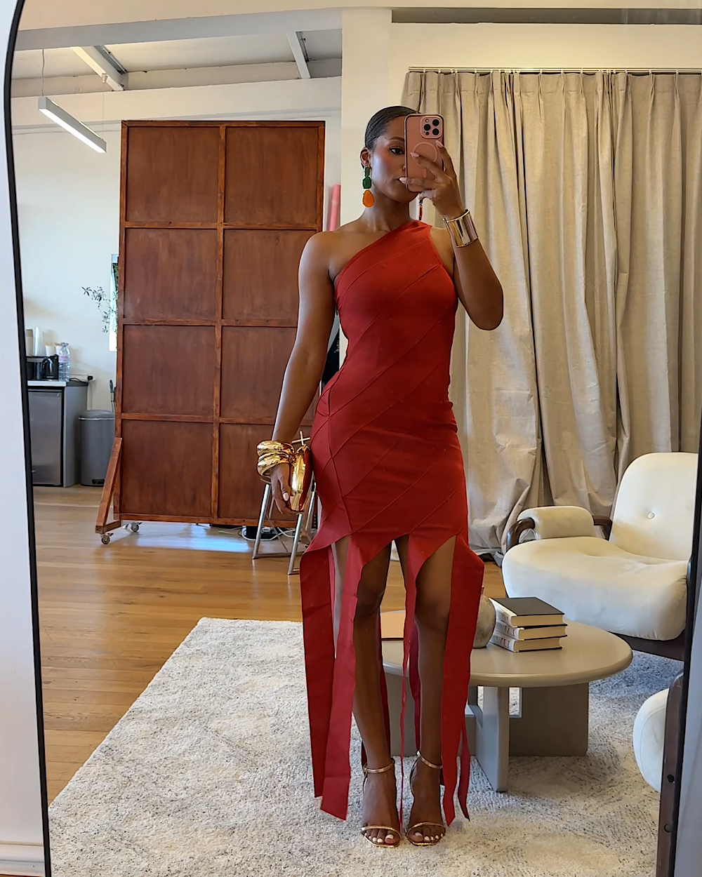 Tyla Burnt Orange Dress - Thumbnail