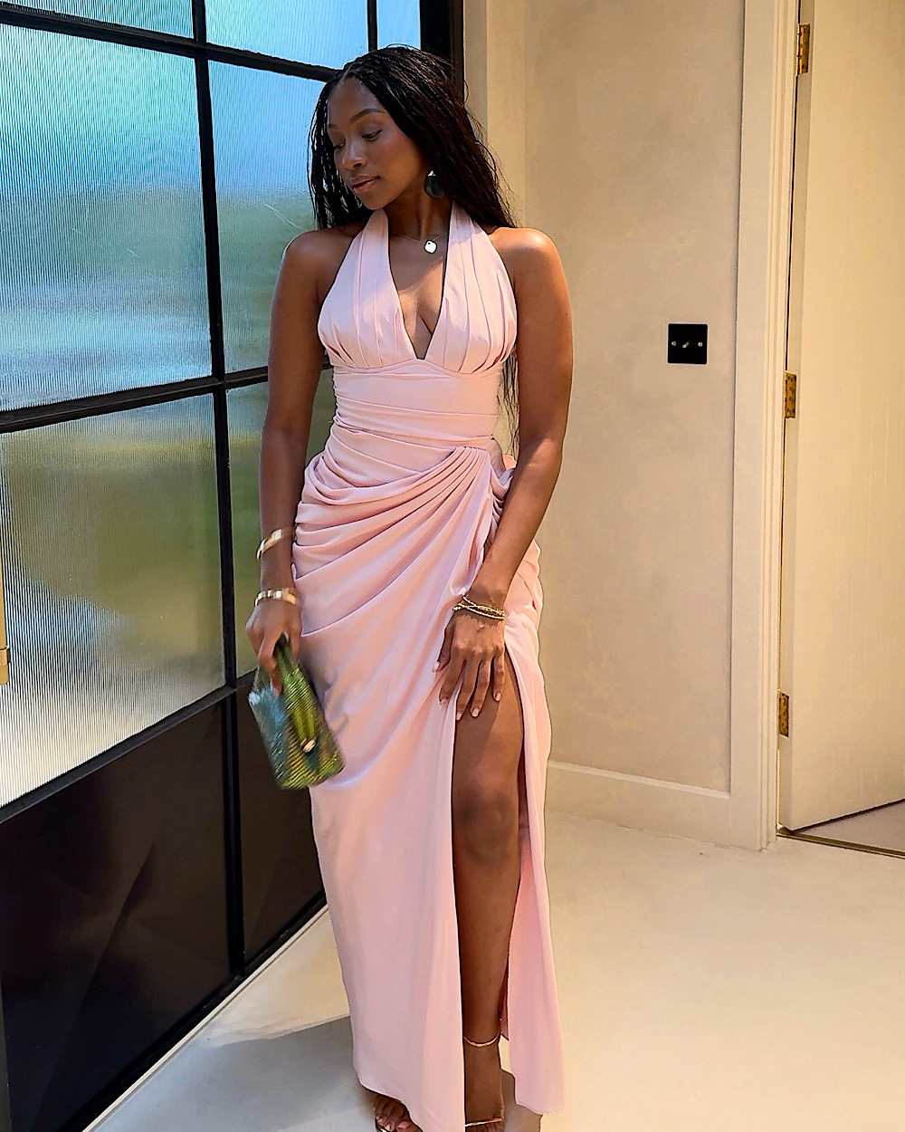Adeola Baby Pink Corset Dress - Thumbnail