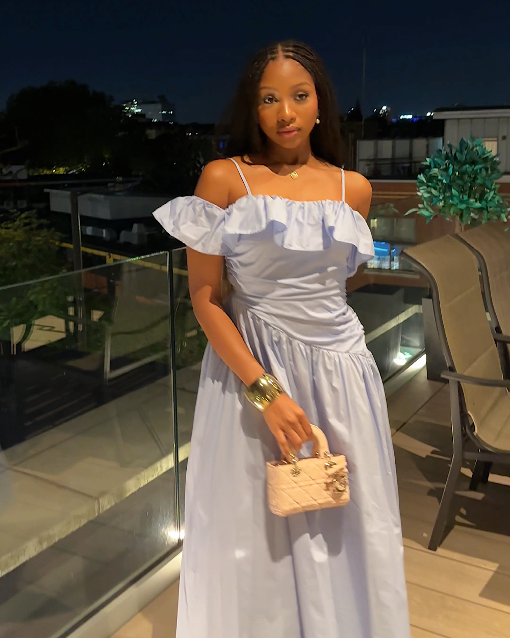 Adanma Blue Dress - Thumbnail